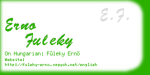 erno fuleky business card